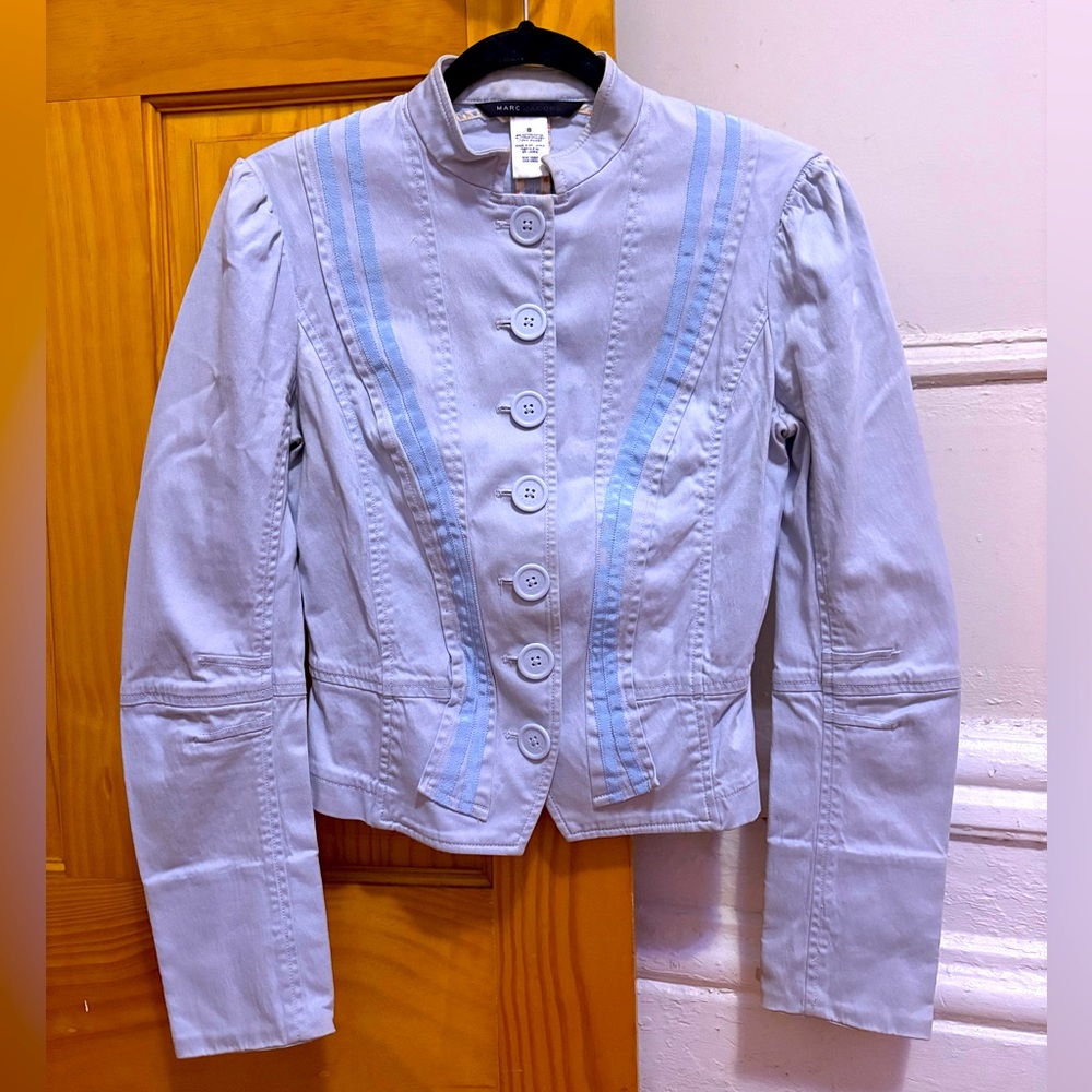Marc Jacobs Tinted Blue Button Up Jacket